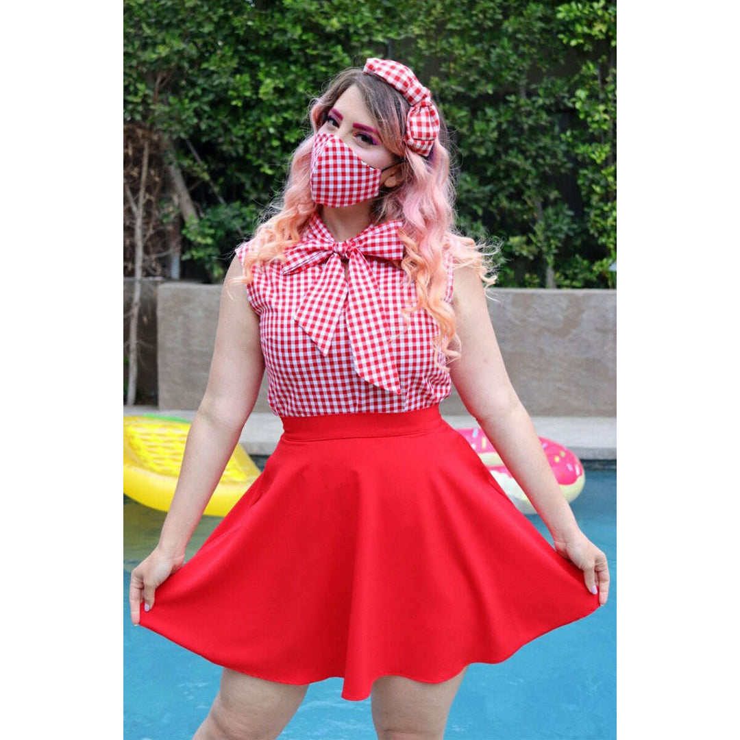 Berry Good / Red Gingham Reversible Mask