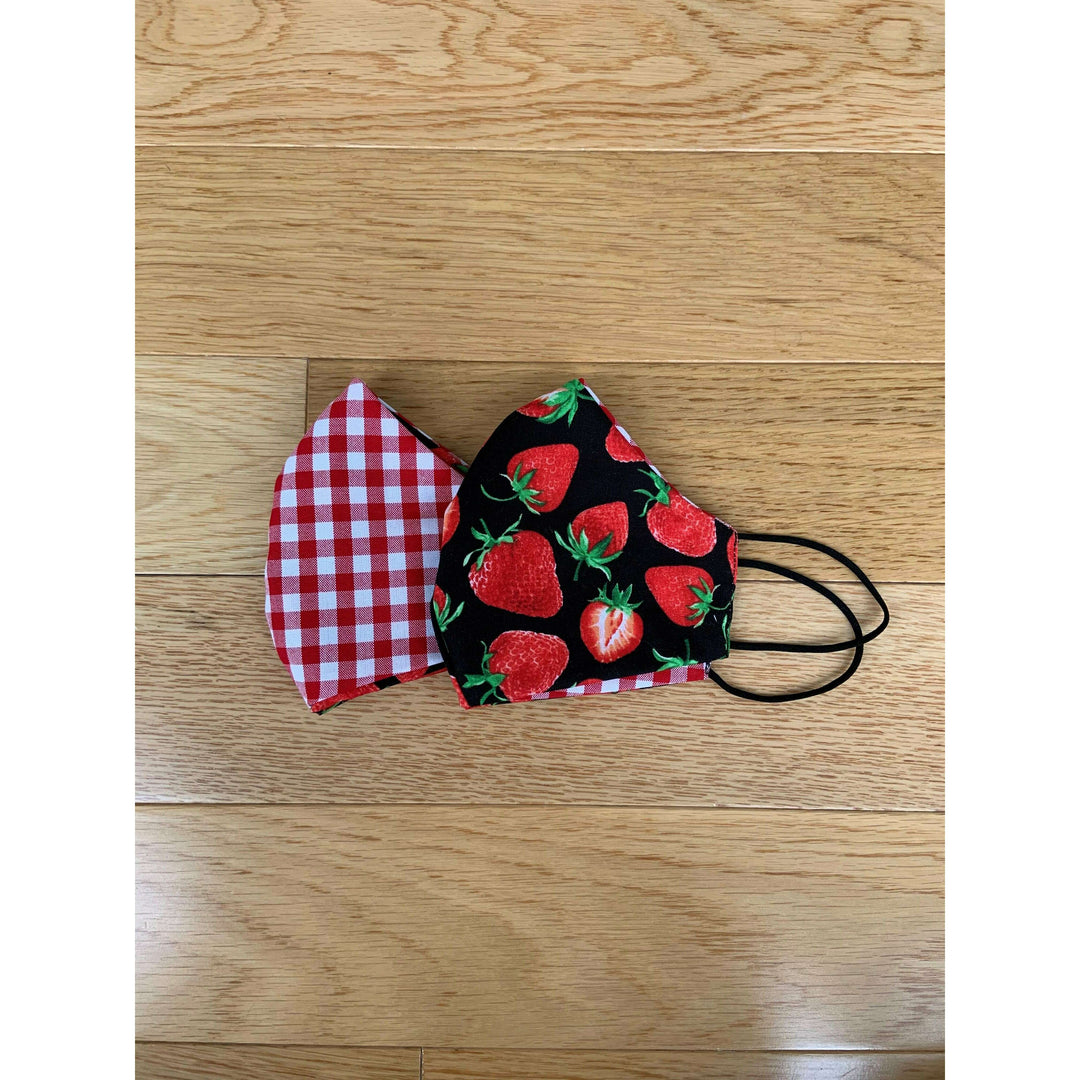 Berry Good / Red Gingham Reversible Mask