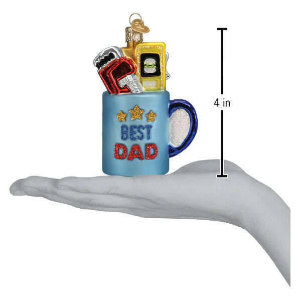 Old World Christmas Best Dad Mug Blown Glass Ornament