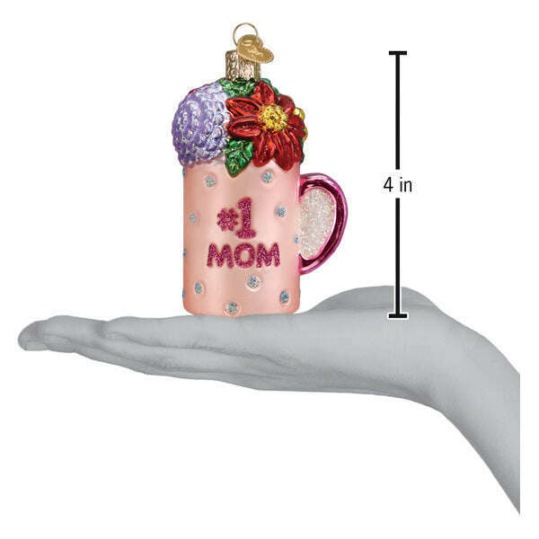 Old World Christmas Best Mom Mug Blown Glass Ornament