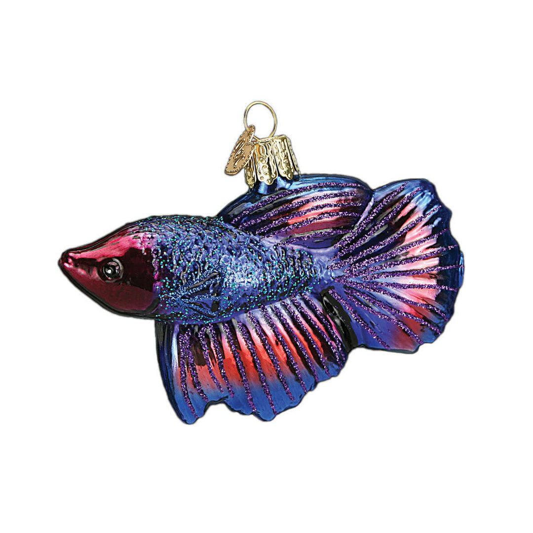 Old World Christmas Betta Fish Blown Glass Ornament