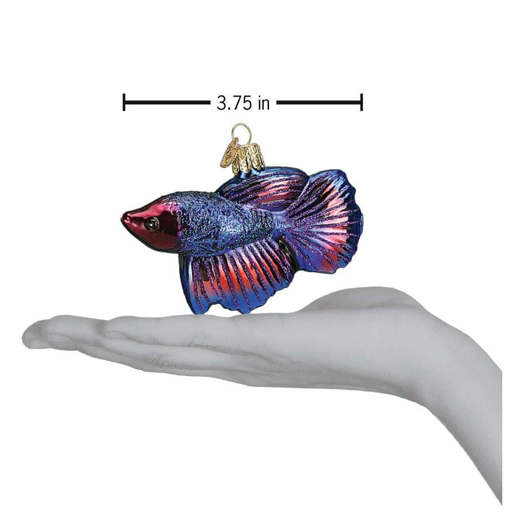 Old World Christmas Betta Fish Blown Glass Ornament