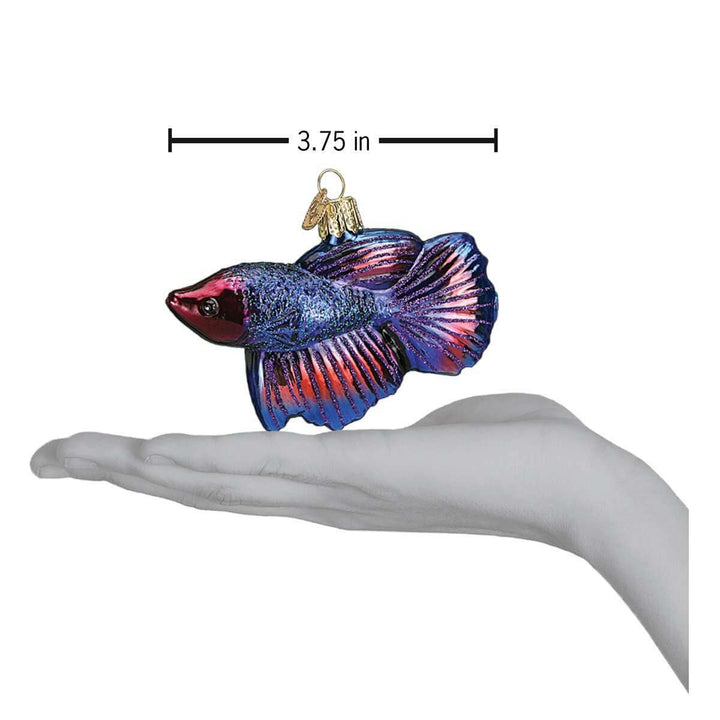 Old World Christmas Betta Fish Blown Glass Ornament