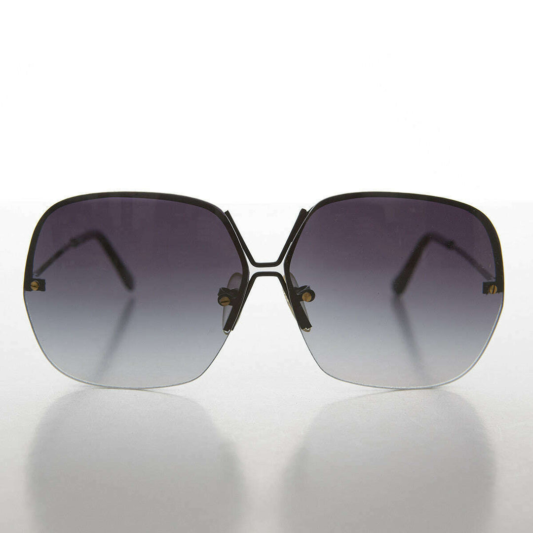 Big Square Rimless Vintage Sunglass - Lexi