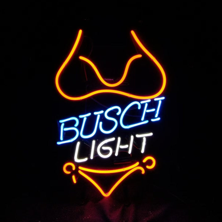 Red Bikini Set Busch Light Neon Signs Light