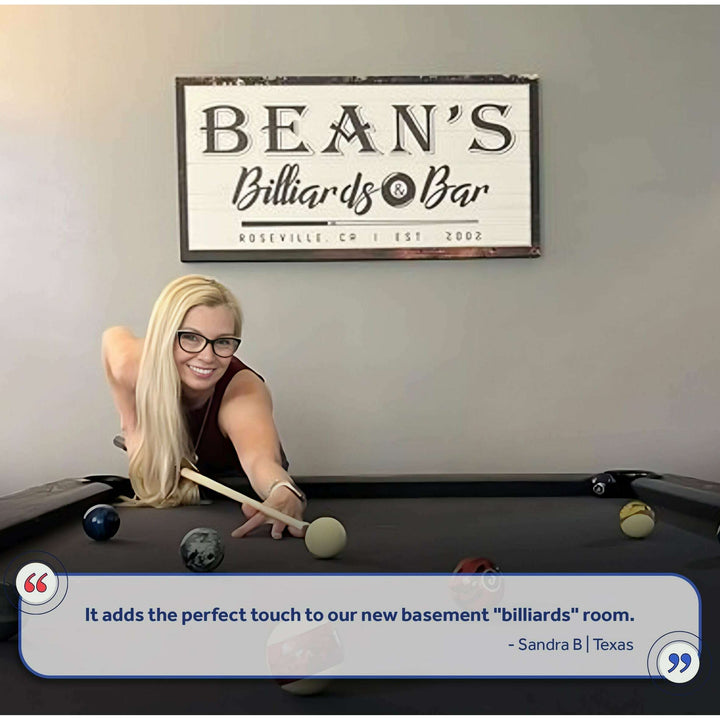 Billiards And Bar Sign