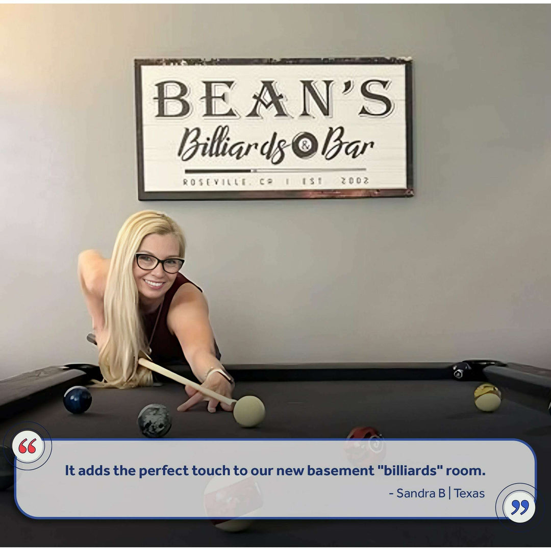 Billiards And Bar Sign