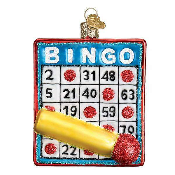 Old World Christmas Bingo Blown Glass Ornament