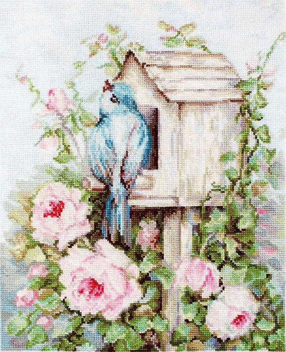 Bird House & Roses B2352L Counted Cross-Stitch Kit