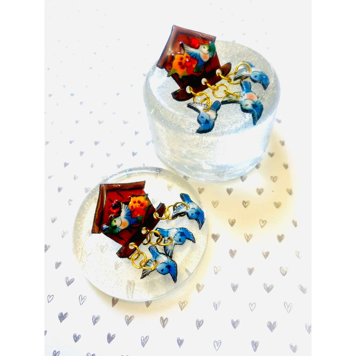 Bird House Earrings by Rosie Rose Parker