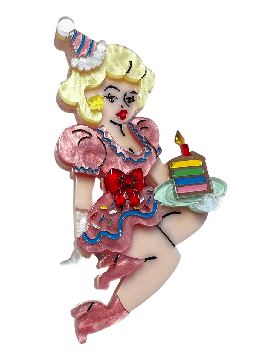 Birthday Belle Brooch by Lipstick & Chrome x Club Eggie - Fawn - Quirks!