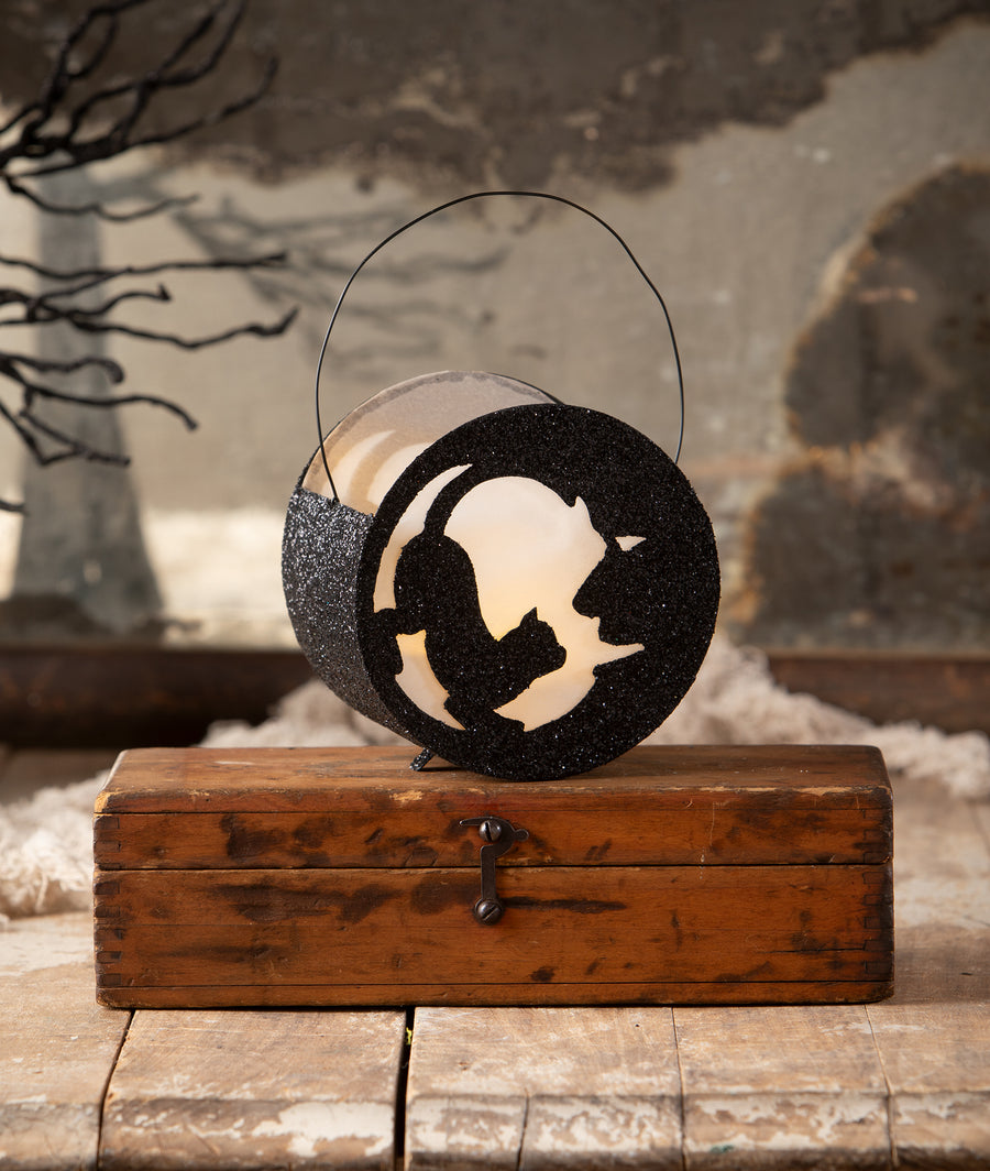 Cat in Moon Lantern by Bethany Lowe Designs, halloween decor