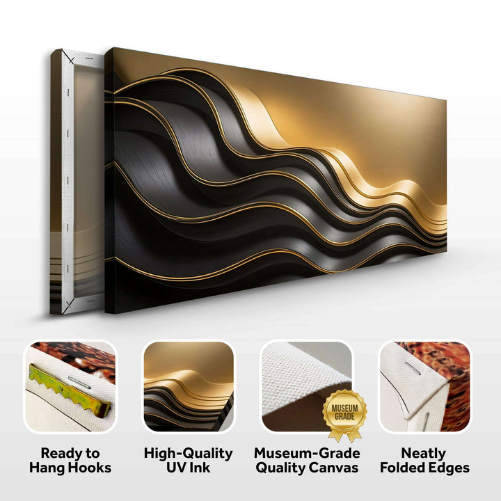 Black and Gold Minimalist Abstract Wall Art IV