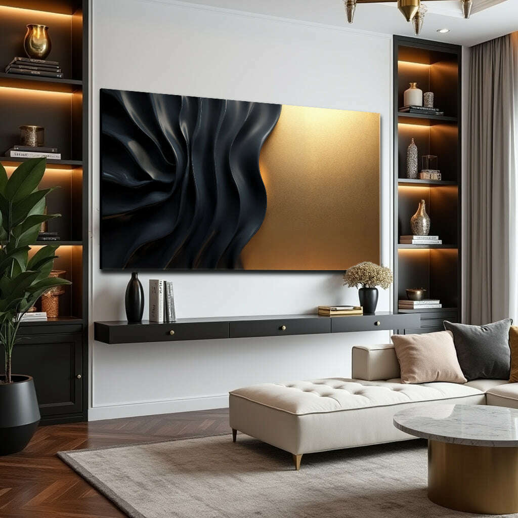 Black And Gold Minimalist Abstract XIII