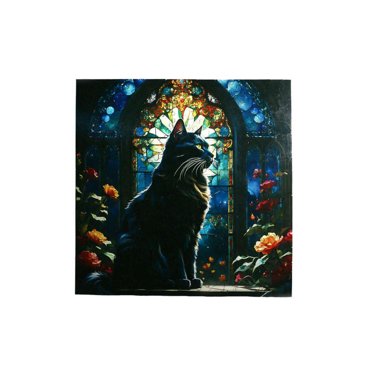 Black Cat - Jigsaw Wooden Puzzle by Wizardi F07N9-14