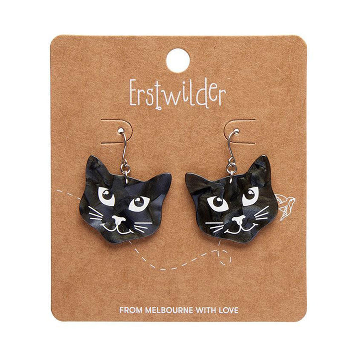 Black Cat Drop Earrings - Black (3 Pack) by Erstwilder image 1