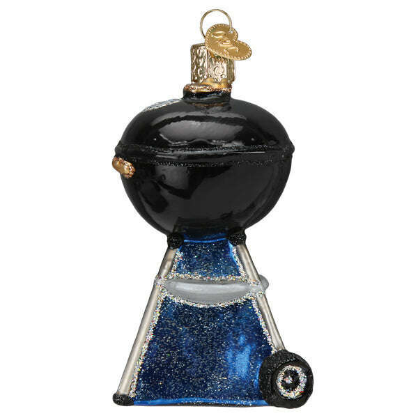 Old World Christmas Black Classic Barbecue Blown Glass Ornament
