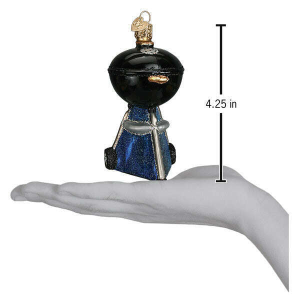Old World Christmas Black Classic Barbecue Blown Glass Ornament