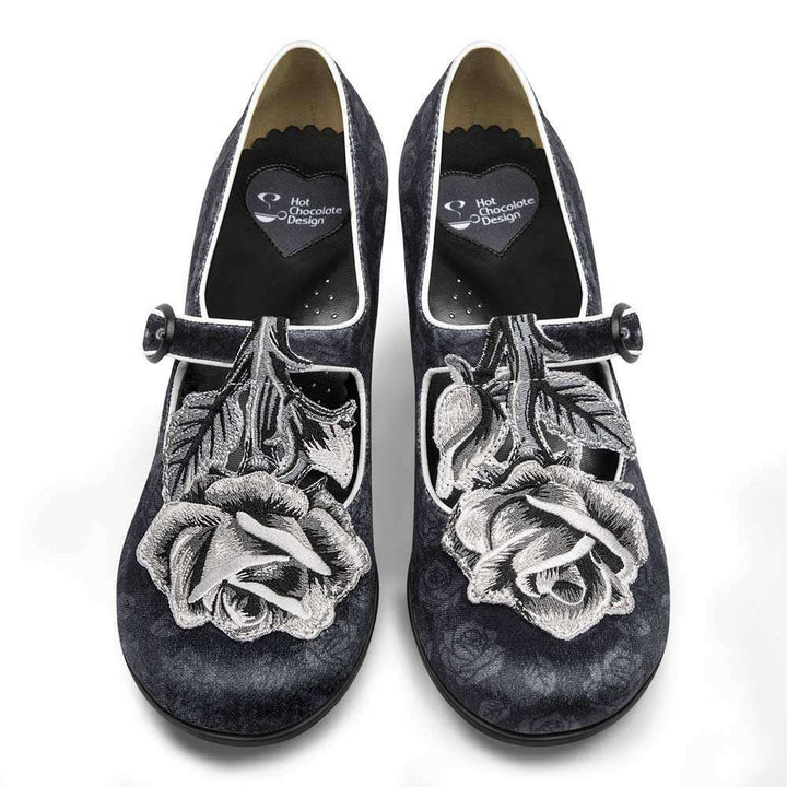 Black Tudor Women's Mary Jane Mid Heels