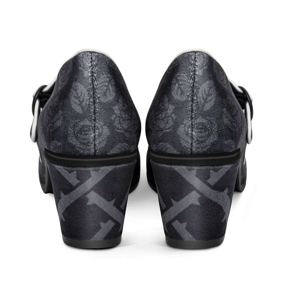 Black Tudor Women's Mary Jane Mid Heels