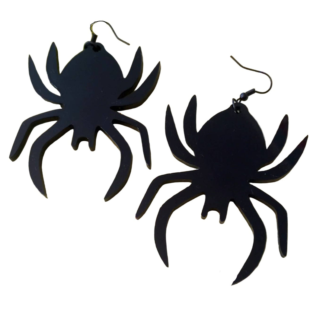 acrylic black spider earrings