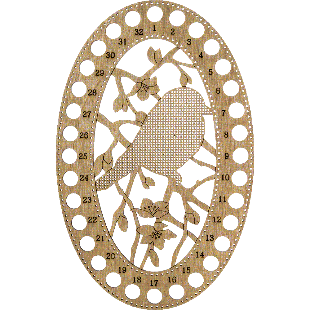 Blank for embroidery with thread on wood FLHW-014