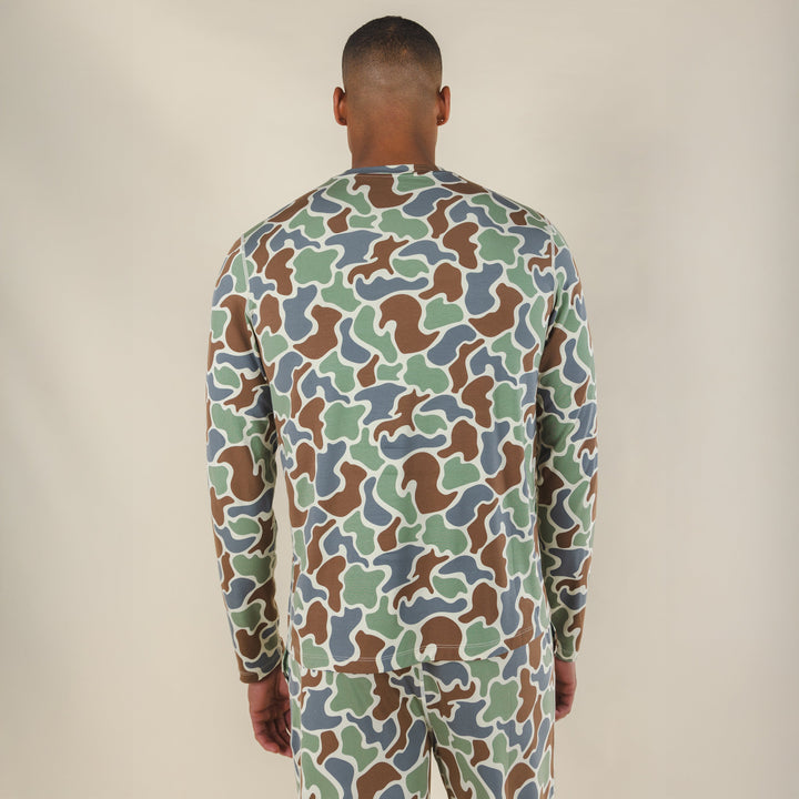 The Blender | Grey Duck Camo SleepDeep™ Men’s Long Sleeve Pajama Shirt