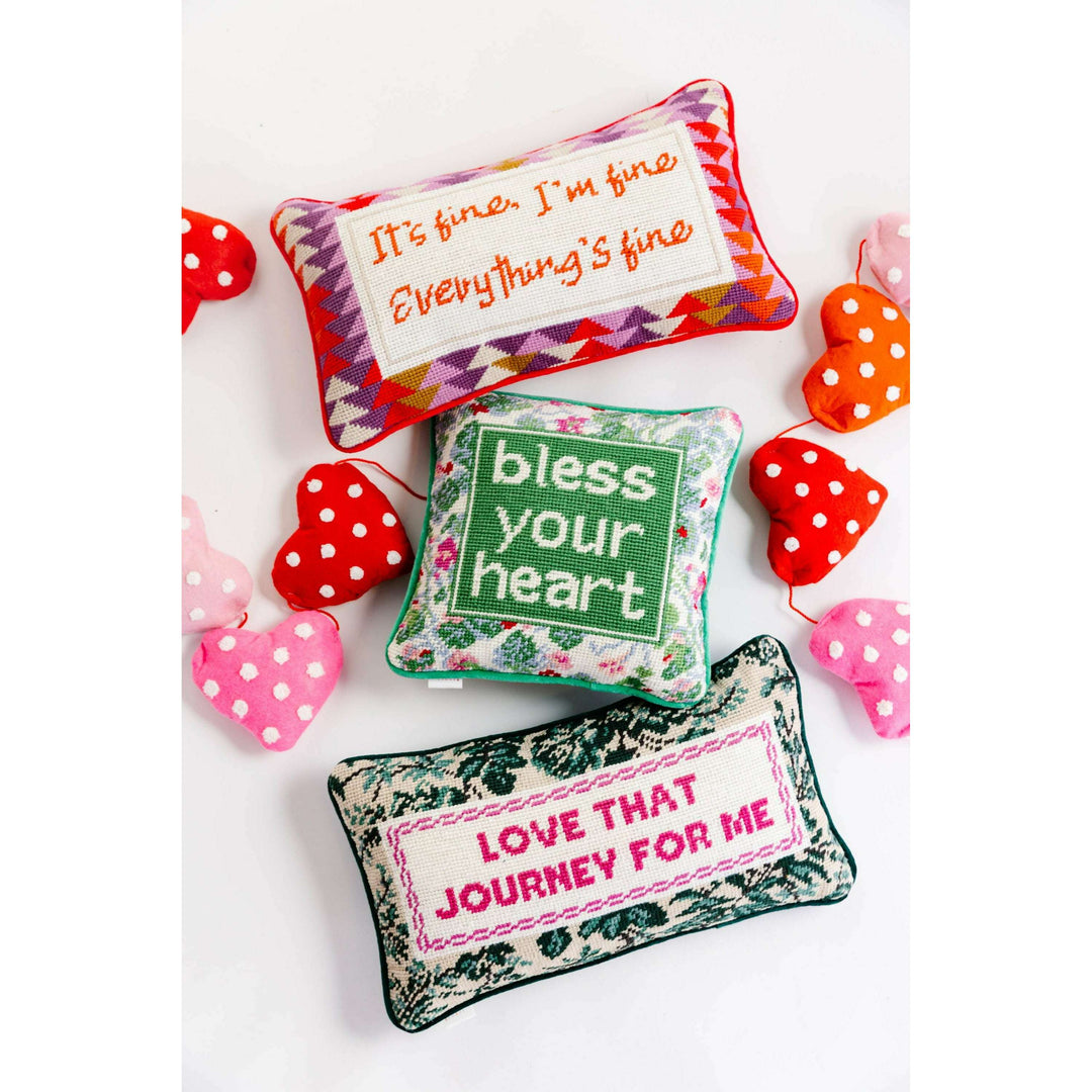 Bless Your Heart Needlepoint Pillow