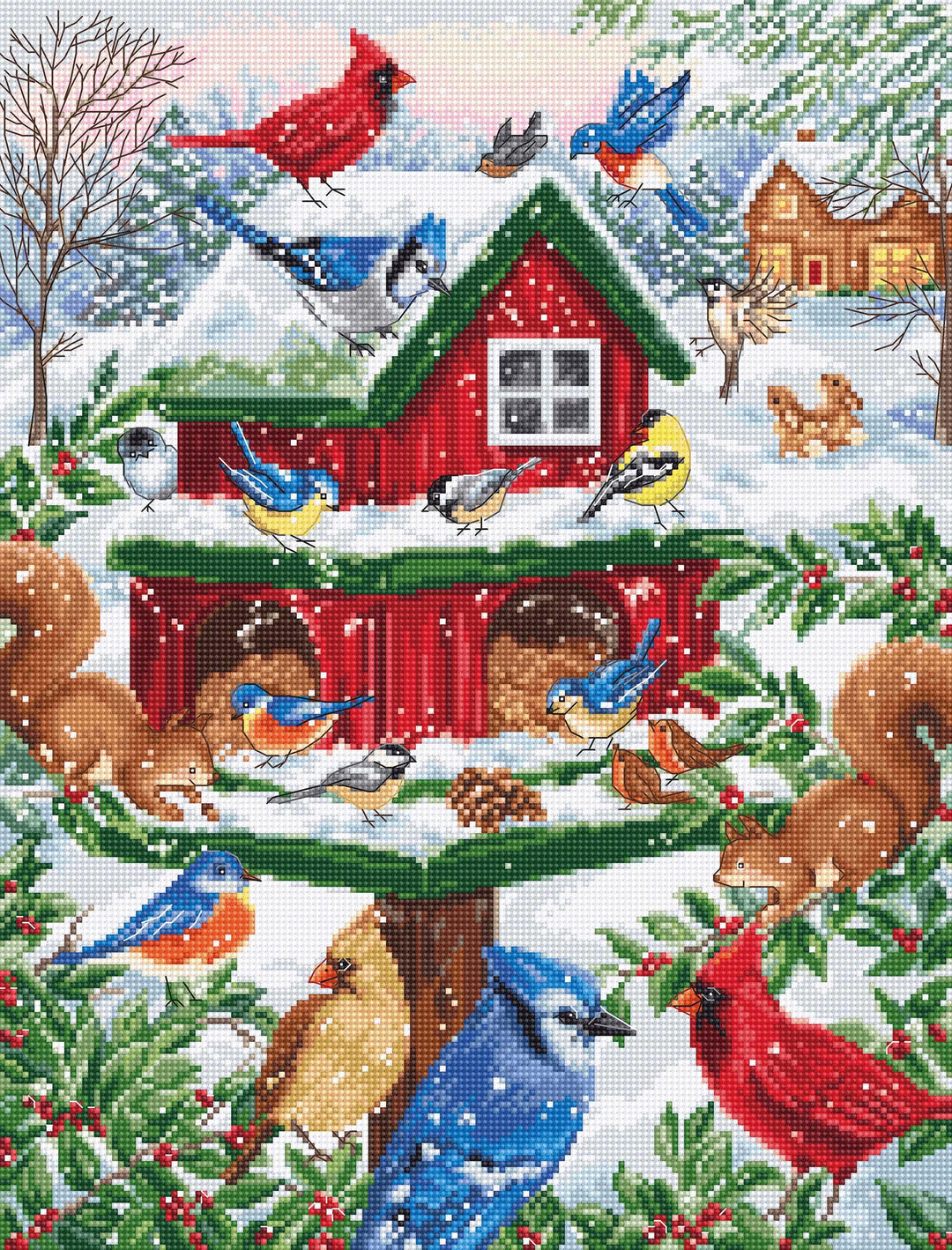 Blissful Bird Feeder B2417L Counted Cross-Stitch Kit