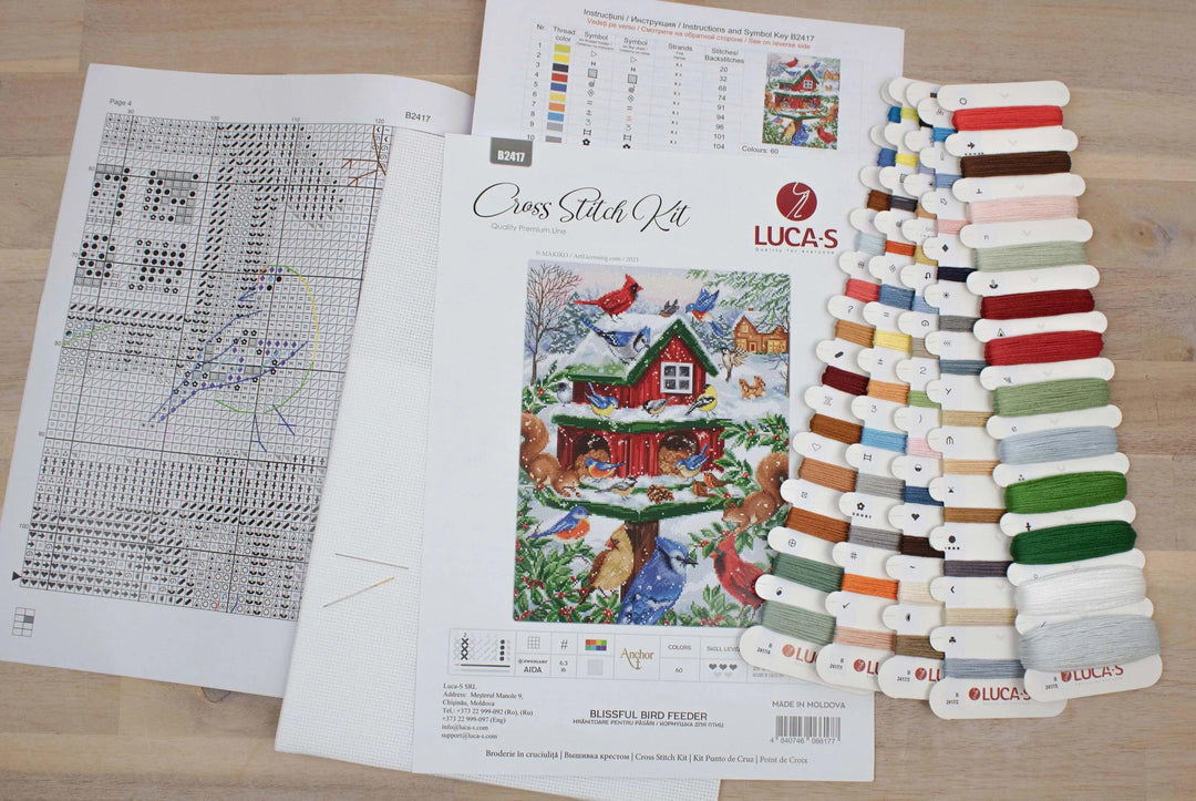 Blissful Bird Feeder B2417L Counted Cross-Stitch Kit