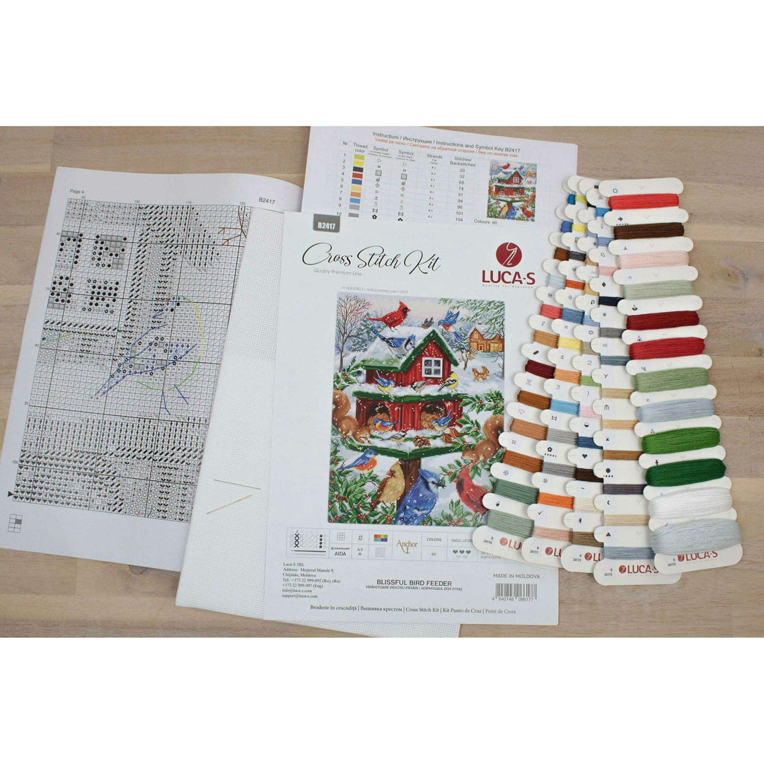 Blissful Bird Feeder B2417L Counted Cross-Stitch Kit