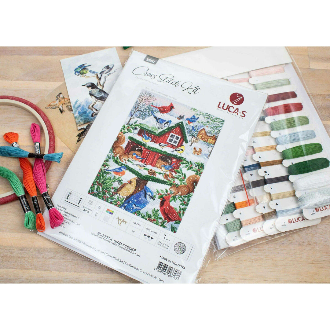 Blissful Bird Feeder B2417L Counted Cross-Stitch Kit