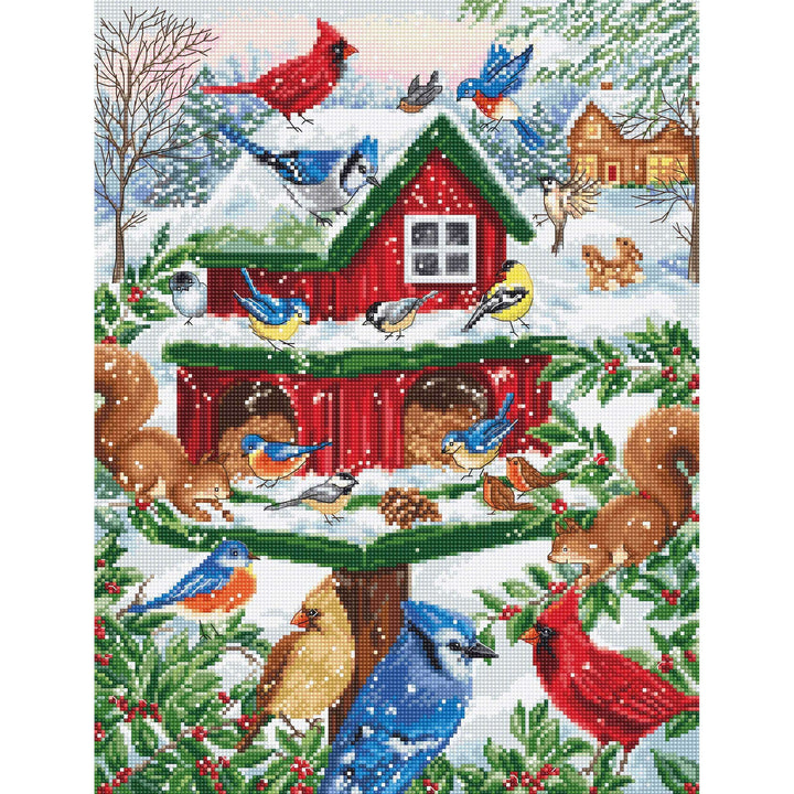 Blissful Bird Feeder B2417L Counted Cross-Stitch Kit
