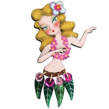 Blonde Hula Girl Brooch by Laliblue - Quirks!