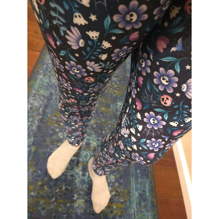 Bloom and Gloom Semi-Exclusive Leggings - High-quality Handcrafted Vibrant Spring Spooky