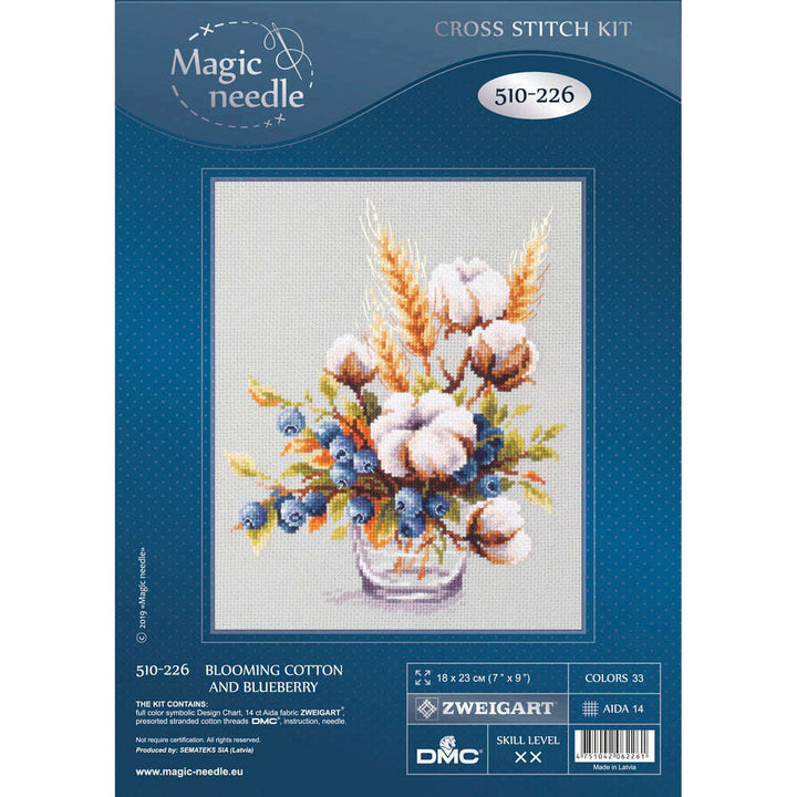 Blooming Cotton and Blueberry 510-226 Counted Cross-Stitch Kit