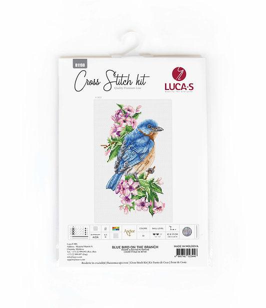 Blue bird on the branch  B1198L Counted Cross-Stitch Kit