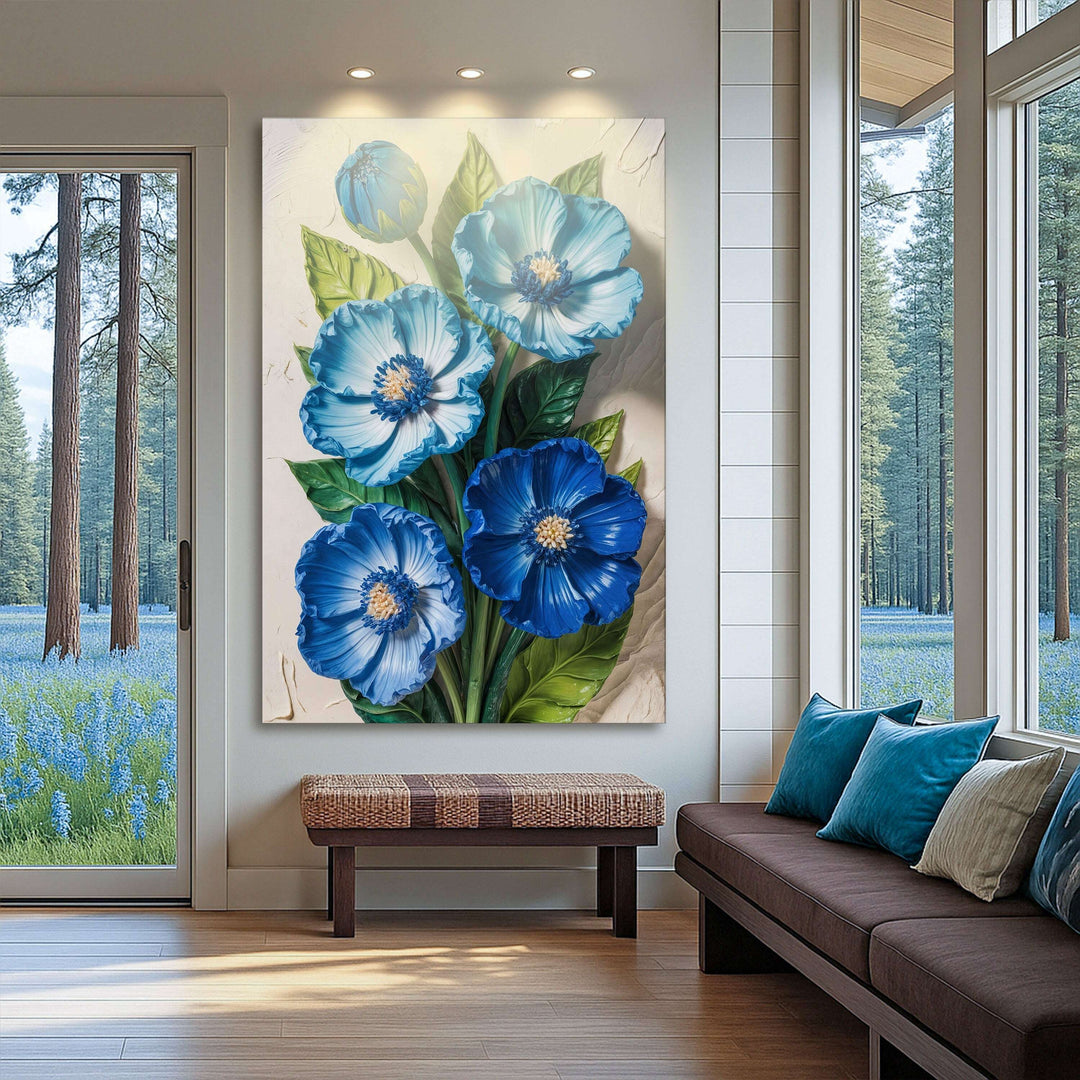 Blue Blossom Bouquet Wall Art