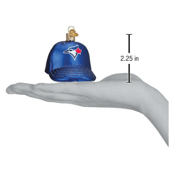 Old World Christmas Blue Jays Baseball Cap Blown Glass Ornament