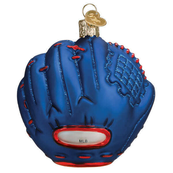 Old World Christmas Blue Jays Baseball Mitt Blown Glass Ornament