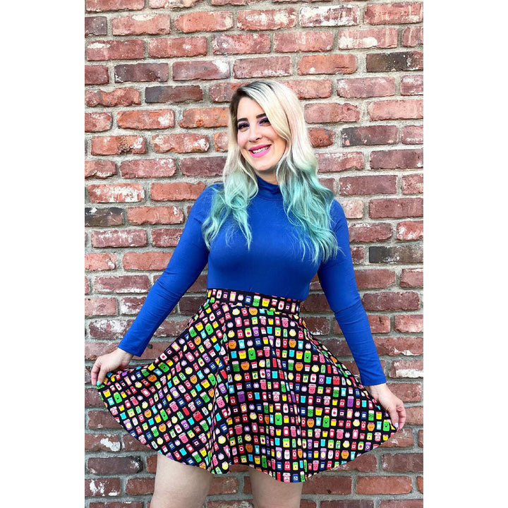 Blue Mock Neck Top