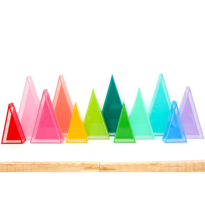 Blue Set Acrylic Triangle Christmas Tree Decorations