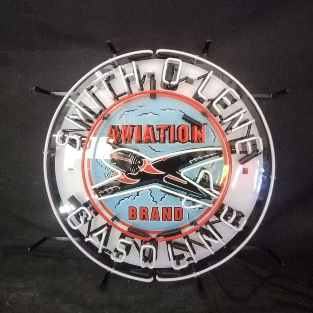 Blue Smith-o-lene Gasoline Aviation Brand Neon Signs Light