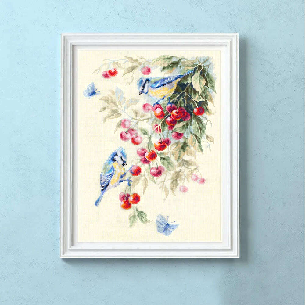 Blue Tits and Cherry 130-021 Counted Cross-Stitch Kit