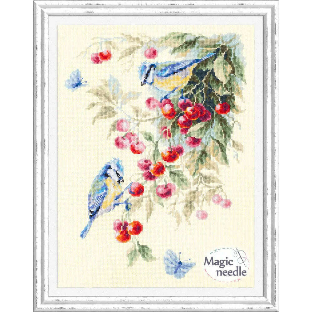 Blue Tits and Cherry 130-021 Counted Cross-Stitch Kit