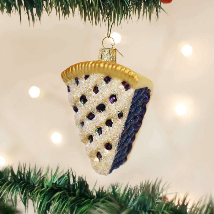 Old World Christmas Blueberry Pie Blown Glass Ornament