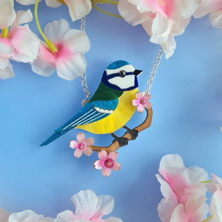 Bluetit Brooch or Necklace - Pre Order by Cherryloco Jewellery 1
