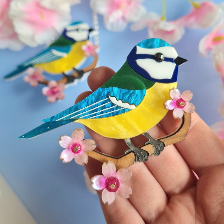 Bluetit Brooch or Necklace - Pre Order by Cherryloco Jewellery 3