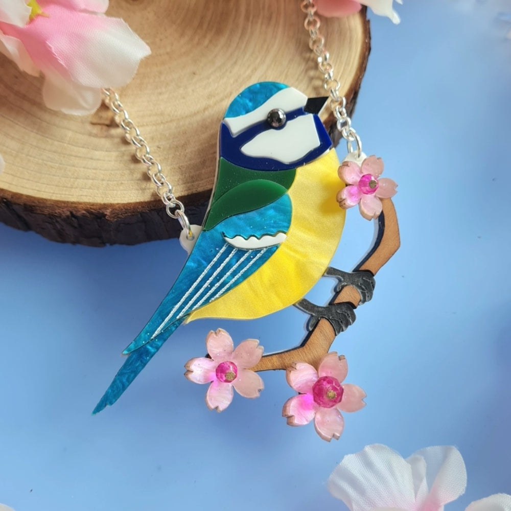 Bluetit Brooch or Necklace - Pre Order by Cherryloco Jewellery 4