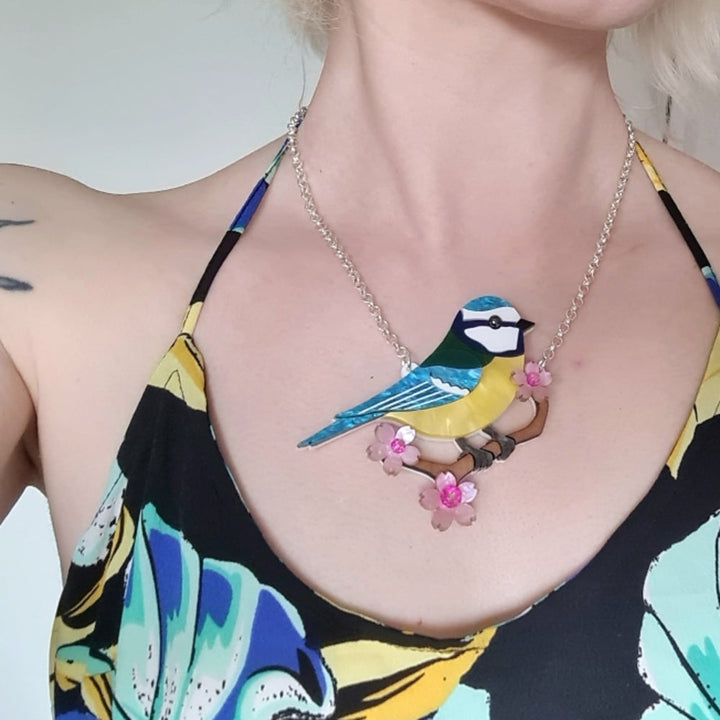Bluetit Brooch or Necklace - Pre Order by Cherryloco Jewellery 6